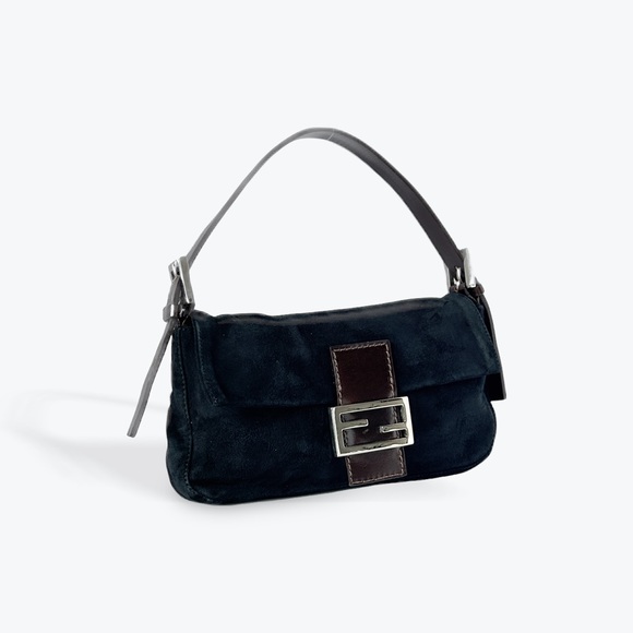 Authentic Fendi Black Suede Baguette - Picture 3 of 15